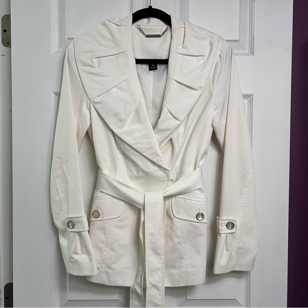 WHBM White Belted Trench Jacket - Women